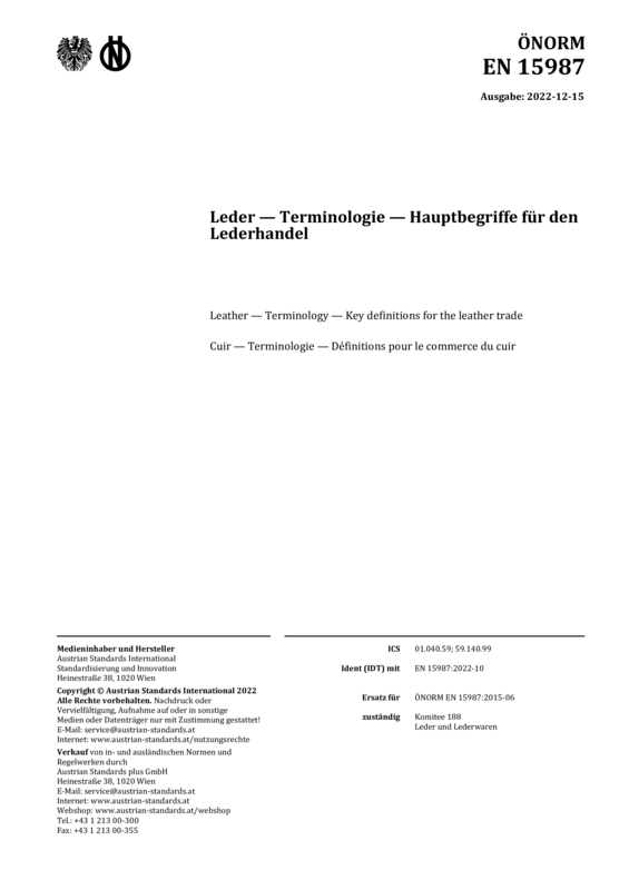 ÖNORM EN 15987:2022 12 15 | Austrian Standards